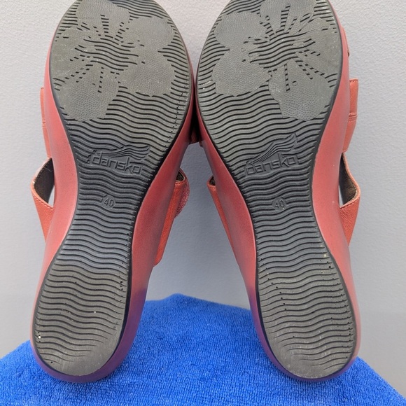 Dansko Dixie Women's Coral Leather Slide Wedge Artsy Boho Sandals EU 40 - Picture 7 of 7